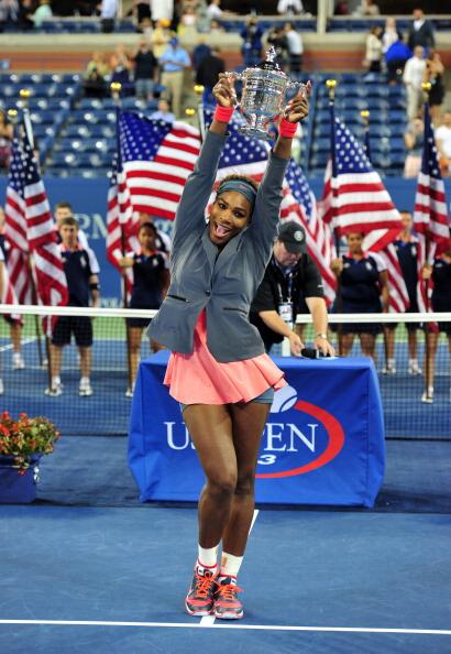 WTA's tweet photo. .@SerenaWilliams edges Azarenka in 3-set thriller for 5th #USOpen title &amp; 17th Grand Slam--> http://t.co/EyBFHPn4pW http://t.co/6DFY1P5bcP