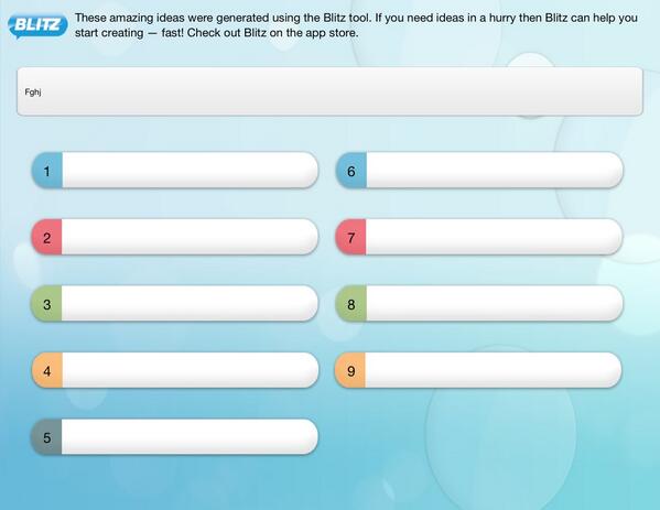 Blitz - The world's fastest creativity &amp; productivity tool: Idea post