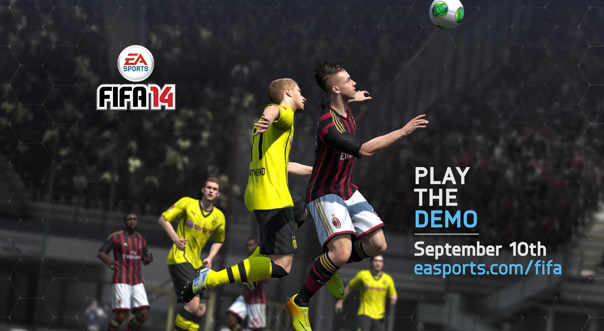 Kip Grit Verdorde EA SPORTS FIFA on Twitter: "Tomorrow. September 10th. Play the #FIFA14 demo  on Xbox 360, PS3 and PC. http://t.co/SmtBESJ51T" / Twitter