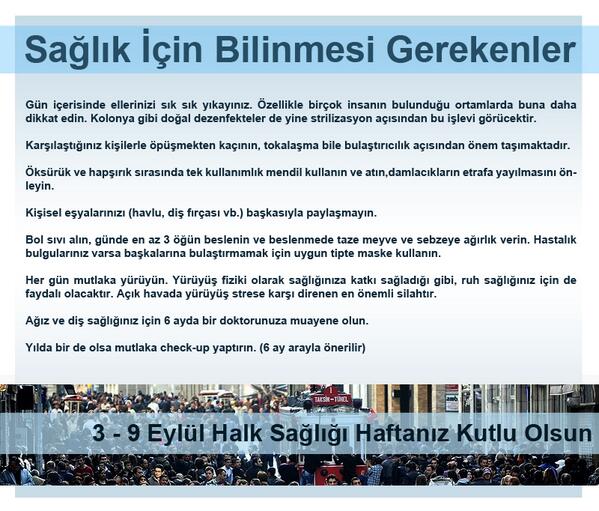 medicanaintist's tweet photo. >> 3 - 9 Eylül Halk Sağlığı Haftanız Kutlu Olsun. Sağlığınıza Dair Küçük Ama Mühim Detayları Sizlerle Paylaştık. http://t.co/hN3FTfF8IY
