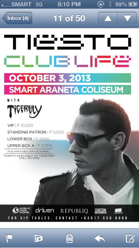 dianesalva's tweet photo. “@sam_yg: Wow @tiesto live in manila!!! Daymm! http://t.co/cPxQWumJOl” -- see you!!!