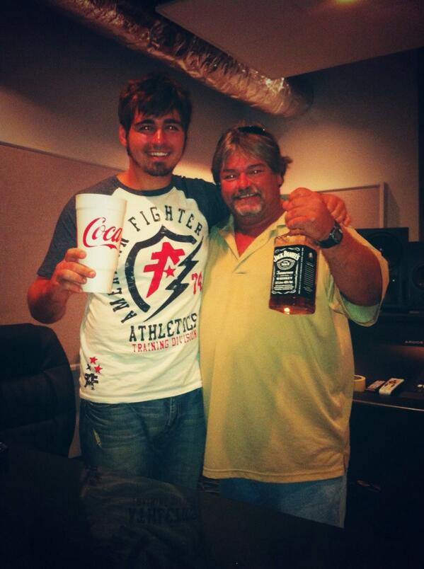 bryankeith87's tweet photo. Me and pops in the studio http://t.co/7r6SUoACPF