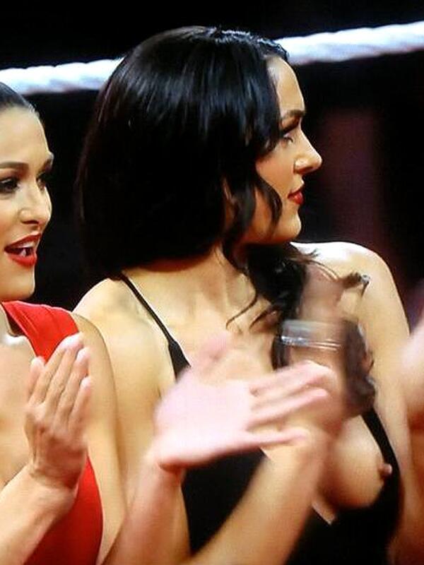 One of the Bella twins nipple slip live on. 