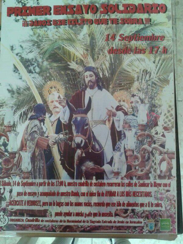 rafabarragan86's tweet photo. 1° ensayo solidario en sanlucar la mayor organiza costaleros d la borriquita rtw para este gran evento. http://t.co/NLdFYlp3bc
