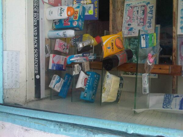 TimGow's tweet photo. One of the worst - and yet the very best - shop window displays I've ever seen #timperleys #heysham #village http://t.co/6wkU7q4ycP