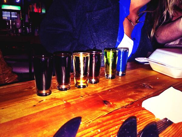 GarethHudd1's tweet photo. And she didn't even flinch! @AshleighDale09! Good little birthday dinner:) post #Boatrace2014 depression! http://t.co/tFbNxKPiqZ