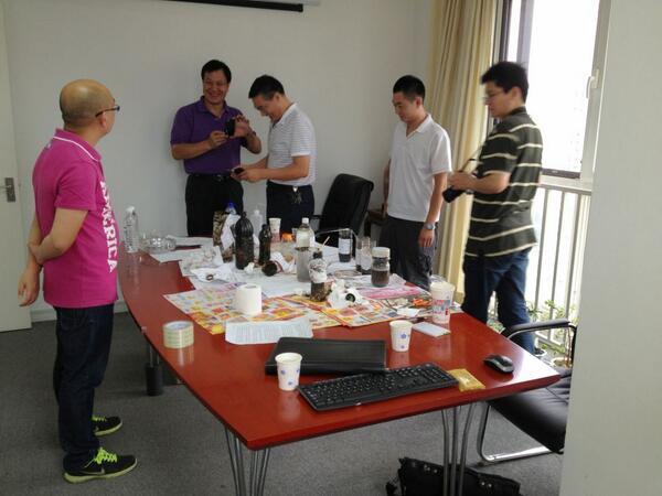 SurfaceActive's tweet image. John doing some shaky bottle tests with the team in China... #china #oilsludge #madmudmonth