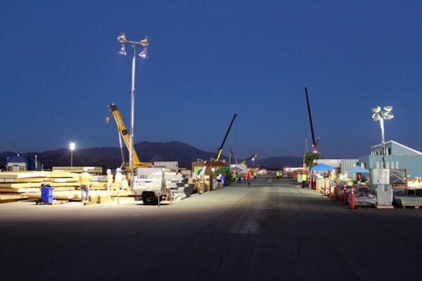 WVUSolarHouse's tweet photo. The first day of construction comes to a close. http://t.co/T1xdo6D8NM