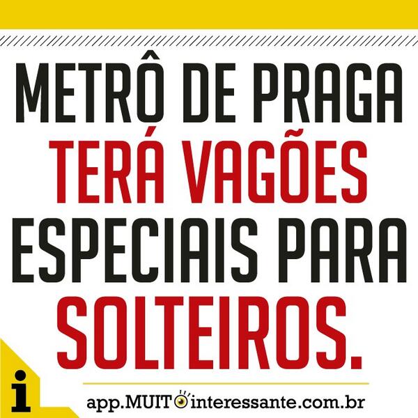 Metrô de Praga terá vagões especiais para solteiros. Veja mais em: app.MUITOinteressante.com.br