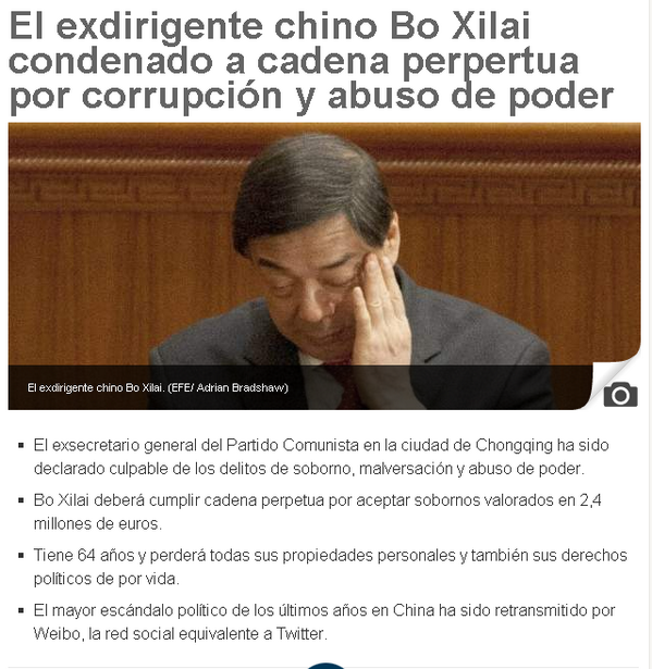 El exdirigente chino Bo Xilai condenado a cadena perpertua por corrupción y abuso de poder BU1GNmhCUAEce9n