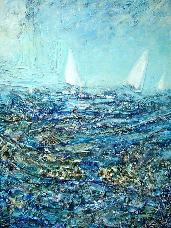 info02097480's tweet photo. Here is a recent painting with texture, it has the words of the song drunken sailor on it. http://t.co/JwPsB55jJX