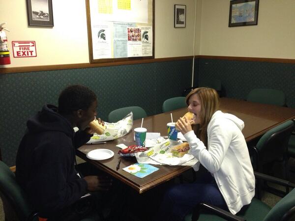 BronkMPS's tweet photo. Congrats to our first lunch with a friend winners for the year Dimitri and Crystal, looks like a great meal!!! http://t.co/BKcDebNMIY