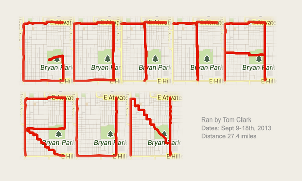 thrclark's tweet photo. My last 8 runs, tracked with gps. http://t.co/7nfWa3kZkI