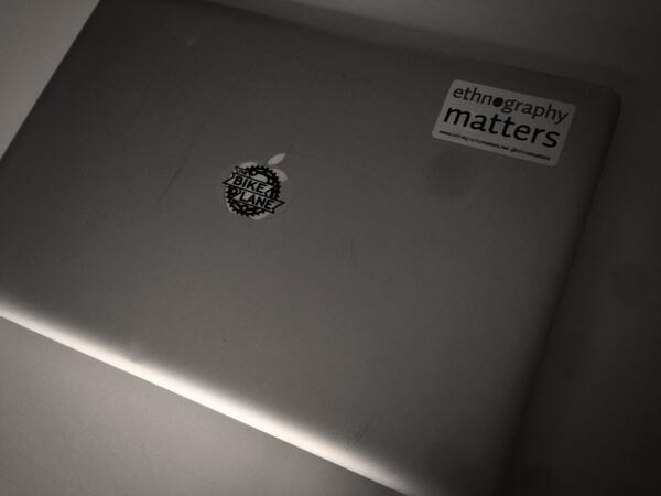BenMortimer's tweet image. New @ethnomatters sticker joins @bikelanechicago on my mbp... Cycling &amp;amp; ethnography ftw. Thanks @triciawang :)