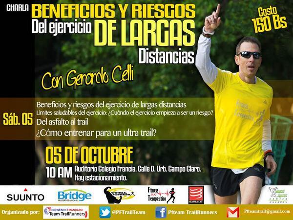 FotoAmarillo's tweet photo. Estaremos Presentes "@PFTrailTeam: El 5 de Octubre charla Beneficios y Riesgos de la largas distancias  http://t.co/73d7McNeeC"
