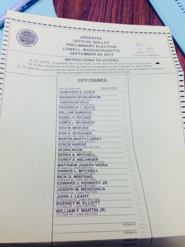 No excuses get out and vote in tomorrow's City of Lowell's council preliminary!