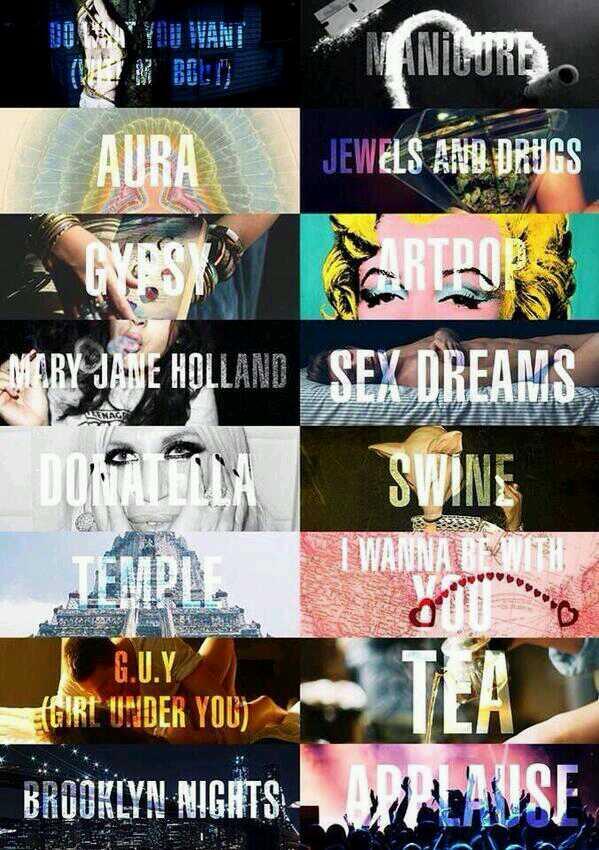 LadeyGagah's tweet image. The ARTPOP TRACKLIST SO FAR (WITHOUT TEA!)