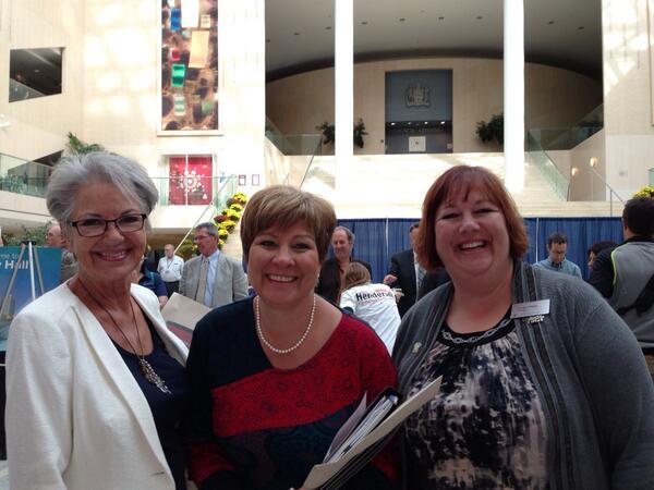 AndreaTrustee's tweet photo. At City Hall for Nomination Day with candidates Debbie Engel &amp; Leslie Cleary! #ecsd #yegvote http://t.co/imC8cYXZQr