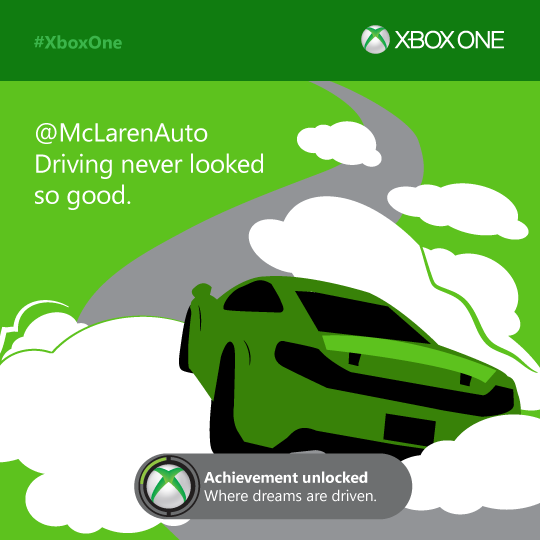 XBOX's tweet photo. @McLarenAuto Taking it to the limit. That’s our dream drive. #XboxOne #ForzaFilmSpeed #XboxOne http://t.co/mWuZ3VbOrK