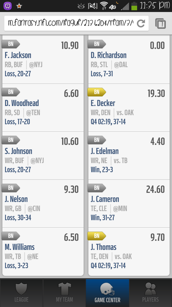 DlitefulDani's tweet photo. @EricDecker87 my opponent on one of my fantasy leagues is an idiot!! How can he have you benched!!! #hismistake http://t.co/Q7ga6K4Zsl