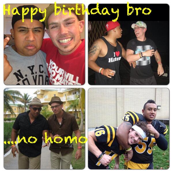 jaybraith's tweet photo. Happy birthday to my brother and great friend @PCizzl  haha no homo bro lol check this the good ole days #bro http://t.co/z6Lsu8mFmi