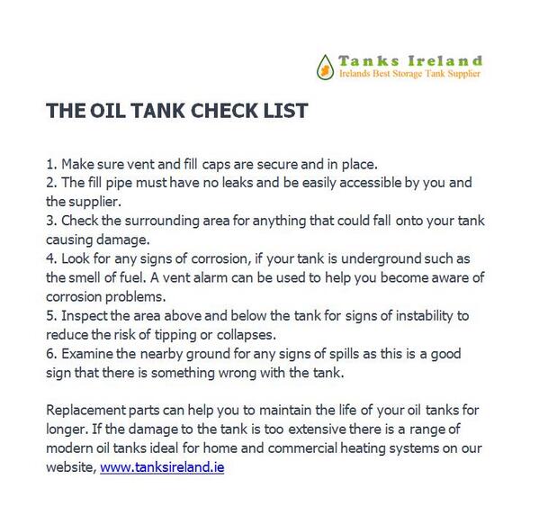 TanksIreland's tweet photo. As the winter draws near and the evenings get shorter, Check out our Oil Tank Check List, @TanksIreland http://t.co/rMIAVOVLGh