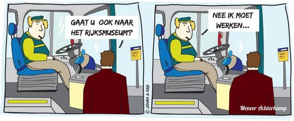 Meneer Achterkamp is buschauffeur...
#flauw #striphumor