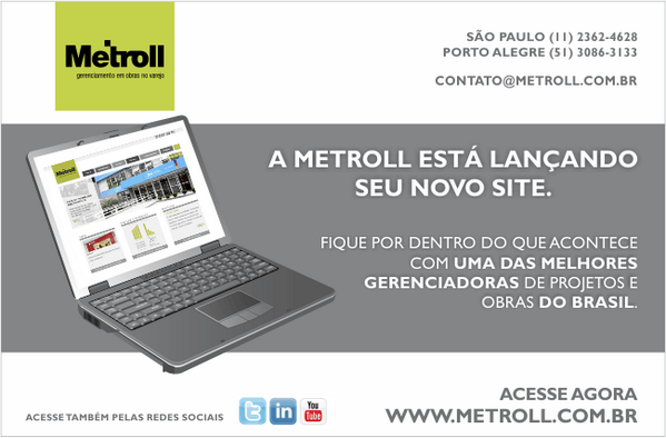 MetrollGerenc's tweet photo. Novo site da Metroll no ar! Siga-nos também no Linkedin http://t.co/dbfyH4Ab9s e Youtube http://t.co/hvSYtMMDrz http://t.co/cM8Gu9tahA