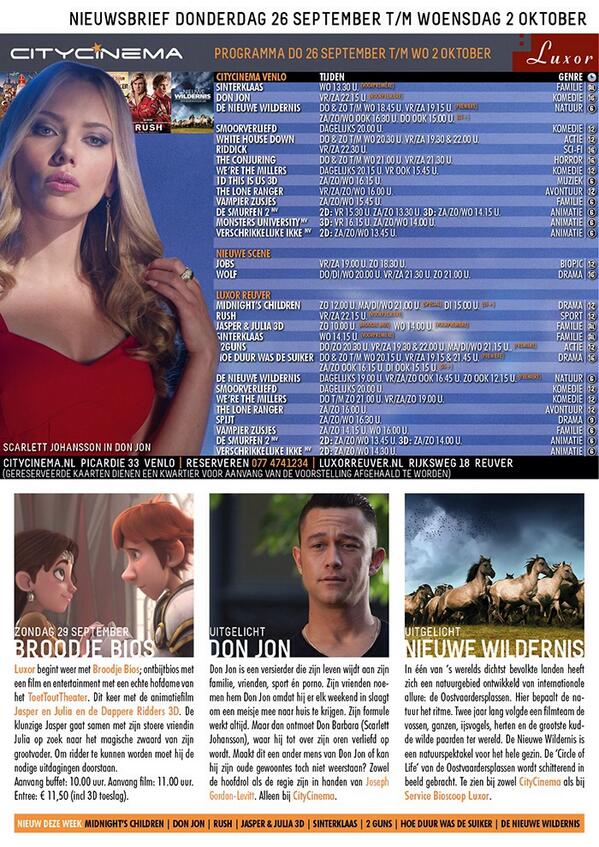 CityCinema | Luxor nieuwsbrief 26 sept - 2 okt