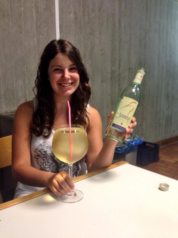 jbitchen's tweet image. Had to use a straw to drink my wine because it&apos;s too heavy to lift #europeproblems