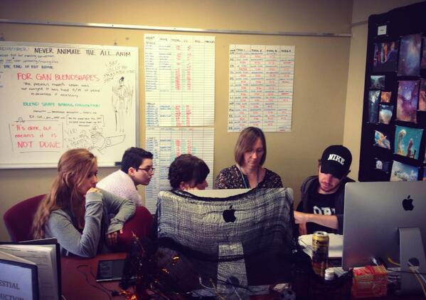 CelestialFilm's tweet photo. Faculty Professor Darlene Hadrika talks to the directors and art directors about color script. http://t.co/N1dhmfQqy7
