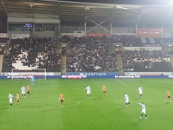 Awaydays23's tweet photo. Huddersfield Town at Hull City tonight #HCAFC http://t.co/WUKfcAoLxH