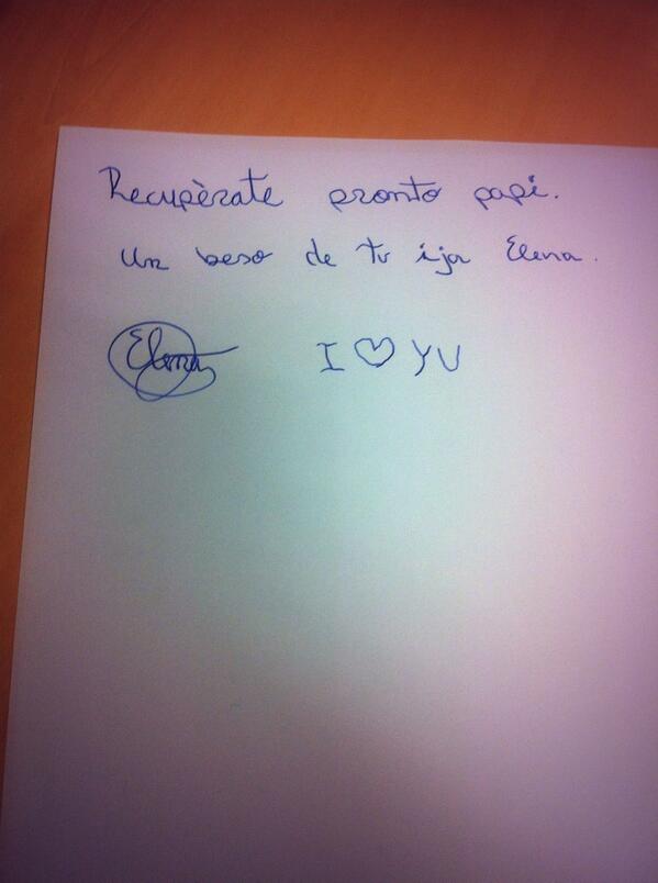 DonFelipeBorbon's tweet photo. La carta que le ha llevado Elena a nuestro padre al hospital. http://t.co/jyPSXz8lFa