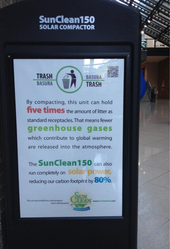 MountSinaiNYC's tweet image. Introducing the new #SunClean #compactors @MountSinaiNYC.These machines hold 5x more litter (less #greenhouse gases)