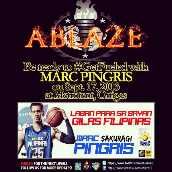 ablazeT5's tweet image. Yes, this is real! MARC PINGRIS will also be in our event! :) #GetFueled