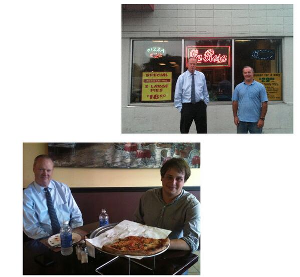 PeterJBarnesIII's tweet photo. It was a pleasure to share a pie Wednesday at one of #ld18's many wonderful businesses; La Rosa Pizzeria in Metuchen. http://t.co/mMhruHJC5H