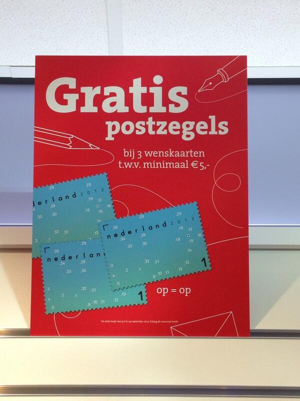 Bij aankoop van 3 wenskaarten t.w.v. € 5,00 ontvang je 3 GRATIS postzegels bij #Primerakoopmans #Diemerplein