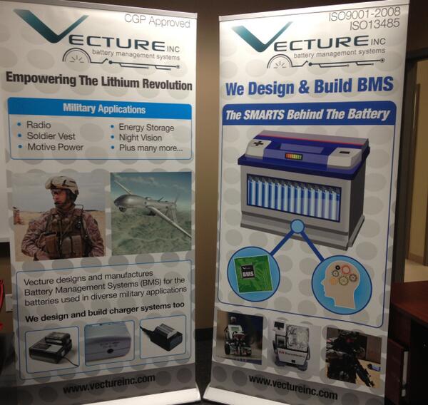 VectureBMS's tweet image. New posters for our booth @ #thebatteryshow! #EV #lithium #energystorage #BMS #military #greentech #battery #liion