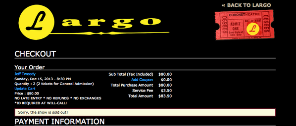 localwakko's tweet image. Fuck this!  @Wilco @LaughStub_LA @LargoLosAngeles #servererrors