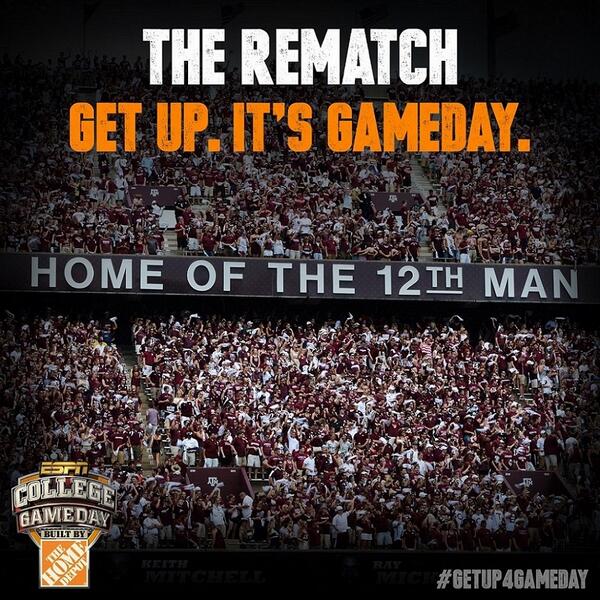 Alabama vs Texas A&amp;M, Saban vs Sumlin, McCarron vs Manziel.

#GetUp4GameDay LIVE from College Station at 9 AM/ET.