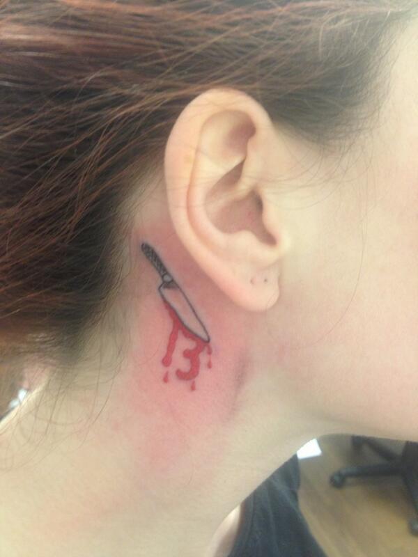 undergradbb's tweet photo. Friday thirteenth #tattoo #pinsnneedles #chef #knife #unluckyforsome http://t.co/sPb16yHveq