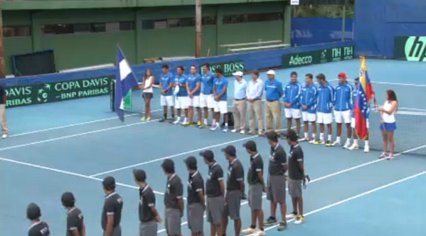mindeporte_ve's tweet photo. #Venezuela y #ElSalvador listos para enfrentarse en 3era ronda del Grupo II de la Zona Americana #CopaDavis2013 http://t.co/ZzKRYlP4TJ