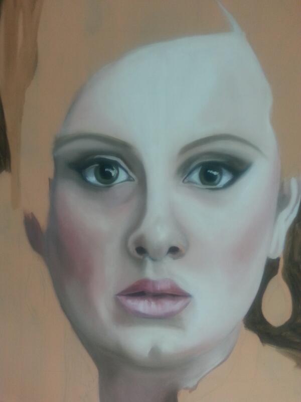 LeeAnneHampson's tweet photo. Started to paint Adele http://t.co/2BTkeqG8UB