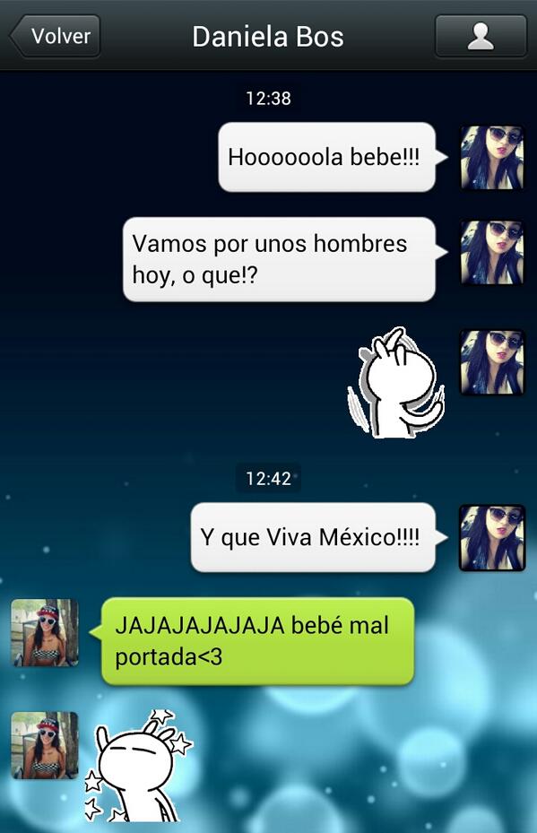 SandyCoben's tweet photo. Asi hacemos planes @SoyDanielaBos y yo! NECESITAMOS HOMBRES! #WeChatMexico http://t.co/t5KuXvOOqt