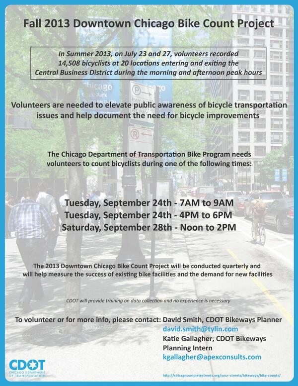 Flyer with more info on the Fall 2013 Bike Count. #bikes
