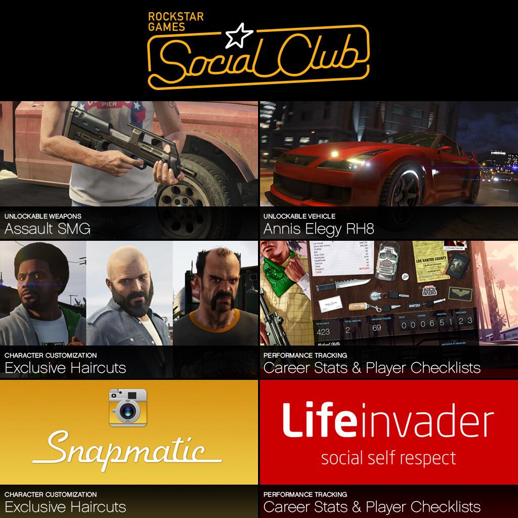 Rockstar Games on X: Exclusive #GTAV Social Club unlockables,  customizations and more from today's site update:    / X