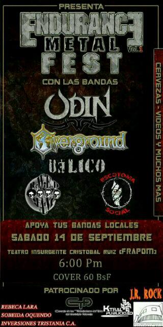 #endurancemetalfest <a href="/BandaODIN/">Banda ODIN</a> <a href="/crestametalica/">Cresta Metalica Producciones</a> <a href="/VenezuelanRock/">Venezuelan Rock</a> <a href="/metalimperiovzl/">Metal Imperio</a> #apoyanuestrasbandasnacionales