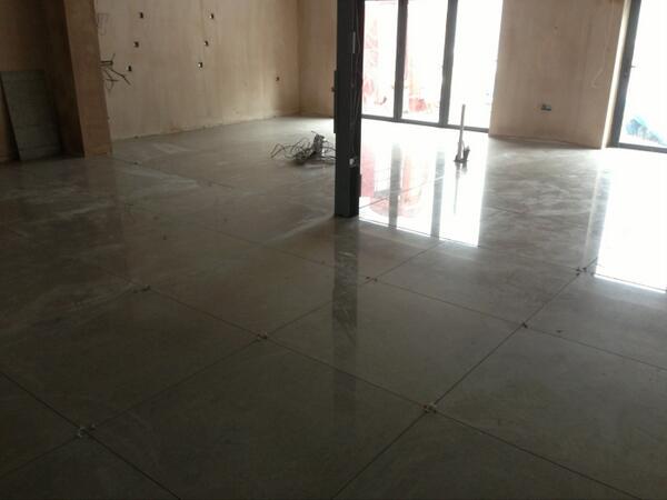 TilingChris's tweet image. Mungo Jerry's floor... Half of it ready for clean / seal / grout next week