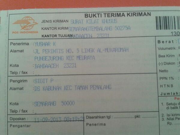 sigithe's tweet photo. @yusharkurniawan paketan udah nyampe blm sar? http://t.co/gSSbuZ4PcL