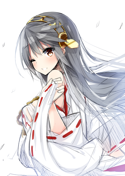 榛名ちゃんらくがきしたけど僕には榛名ちゃんの魅力を1%も表すことができなかった榛名ちゃんマジ女神 